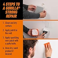 Vista 6 de Gorilla Wall Repair Kit Featuring Gorilla Heavy Duty Wall Repair Spackling + Primer White