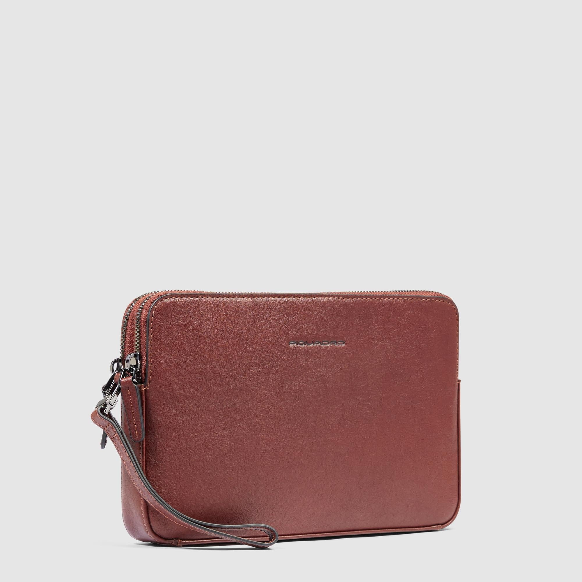 Piquadro – Bolso de mano de Cuero para hombre – Color tostado – Para profesionales