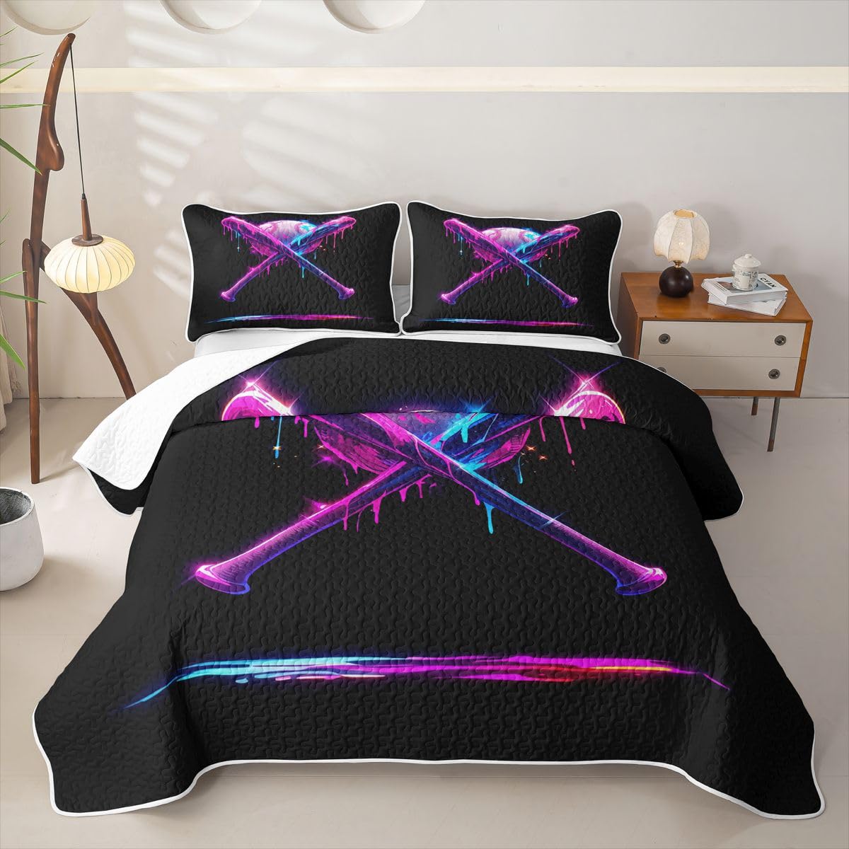 Homewish Neon Eiscreme Tropfen Tagesdecke 240x260cm