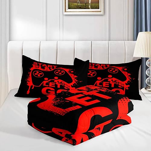 Miniatura 3 de AILONEN Juego de edredón de videojuegos para adolescentes y niños, juego de ropa de cama individual de videojuegos, edredón de juegos, juego de cama
