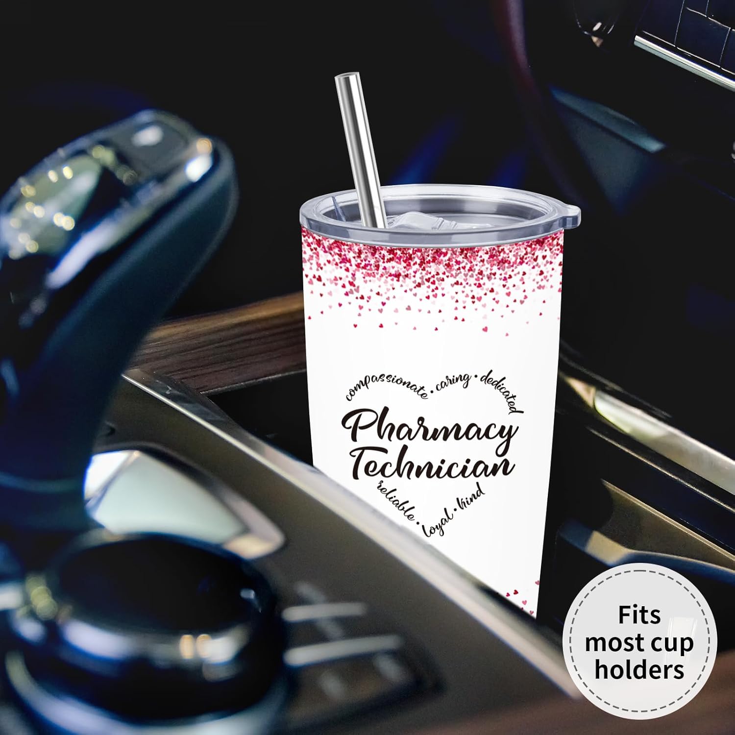 Pharmacy Technician Gifts for Women - Pharmacy Tech Appreciation Gifts - Pharmacy Week Gift - Birthday Gift for Pharmacy Tech, 20 oz Stainless Steel Tumbler With Lid & Straw - Image 5