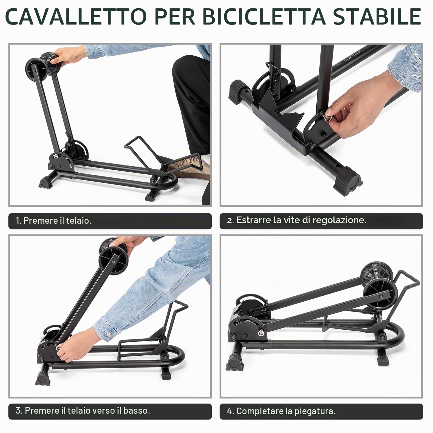 cyclists Cavalletto per bicicletta Ebike, EMTB e mountain bike, pieghevole, da 26 a 29 pollici e 650 C a 700 C, per il vostro garage, casa o negozio di biciclette