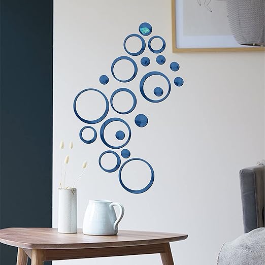 Buy 20 Ring and Dots Blue Wall MirrorsAcrylic StickersMirrorsWall