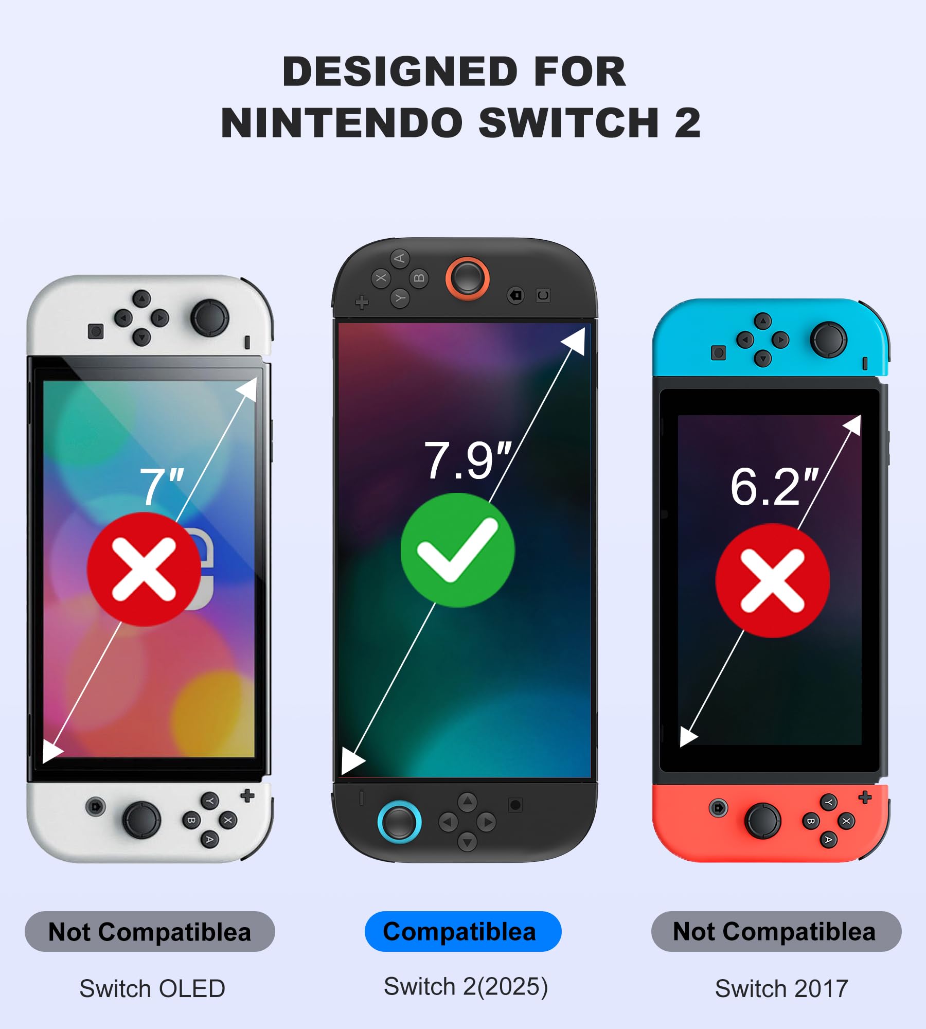 Switch 2 Cristal blindado para Nintendo, Switch 2, protector de pantalla de vidrio templado 9H, 2 unidades con marco de alineación, irrompible y resistente a los arañazos, Switch 2 accesorios, Switch