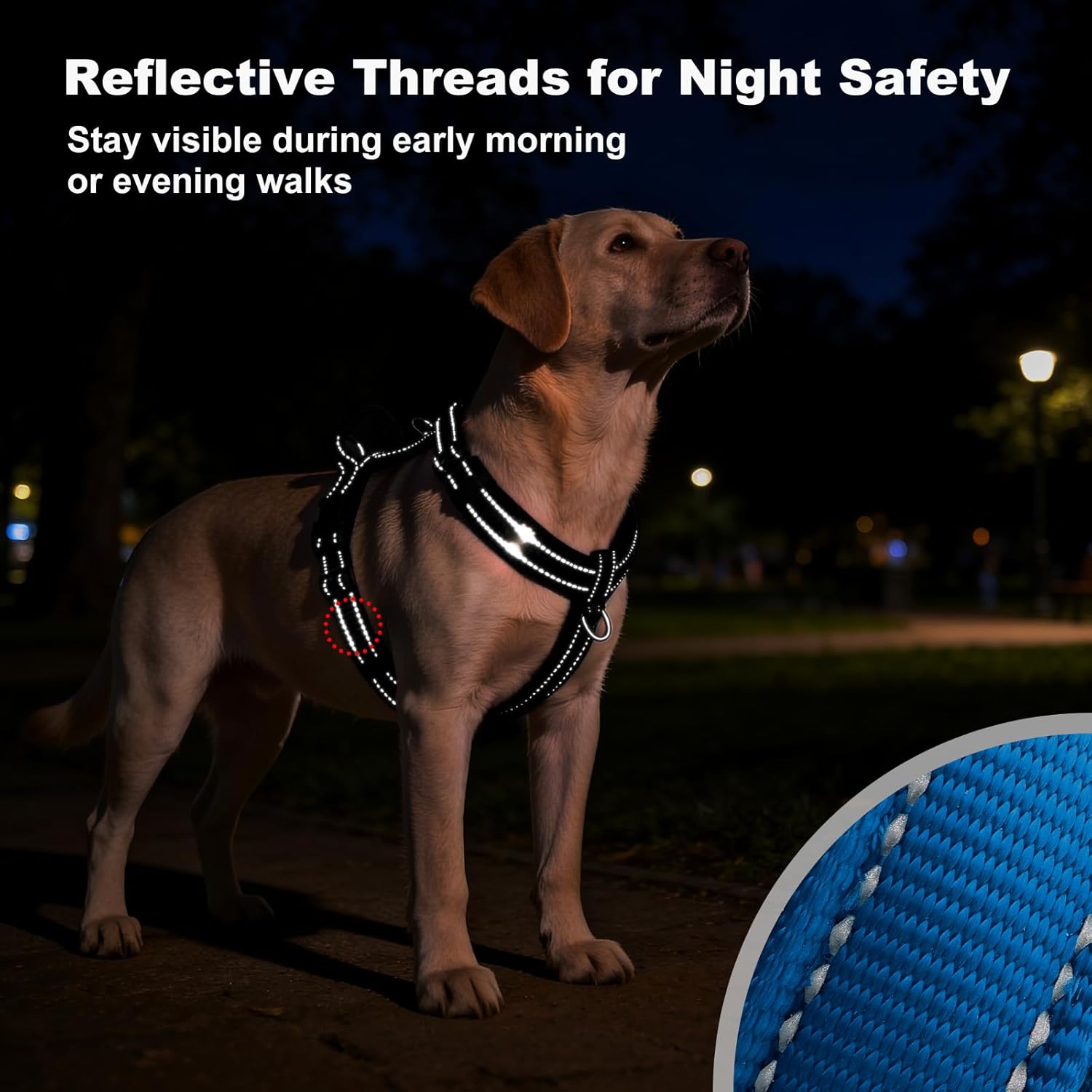 No Pull Dog Harness with Handle, Soft Mesh Padded Adjustable for Small Medium Large Dogs | Reflective Easy Walk Harness with Front Clip for Training, Running & Outdoor (Royal Blue, XL)