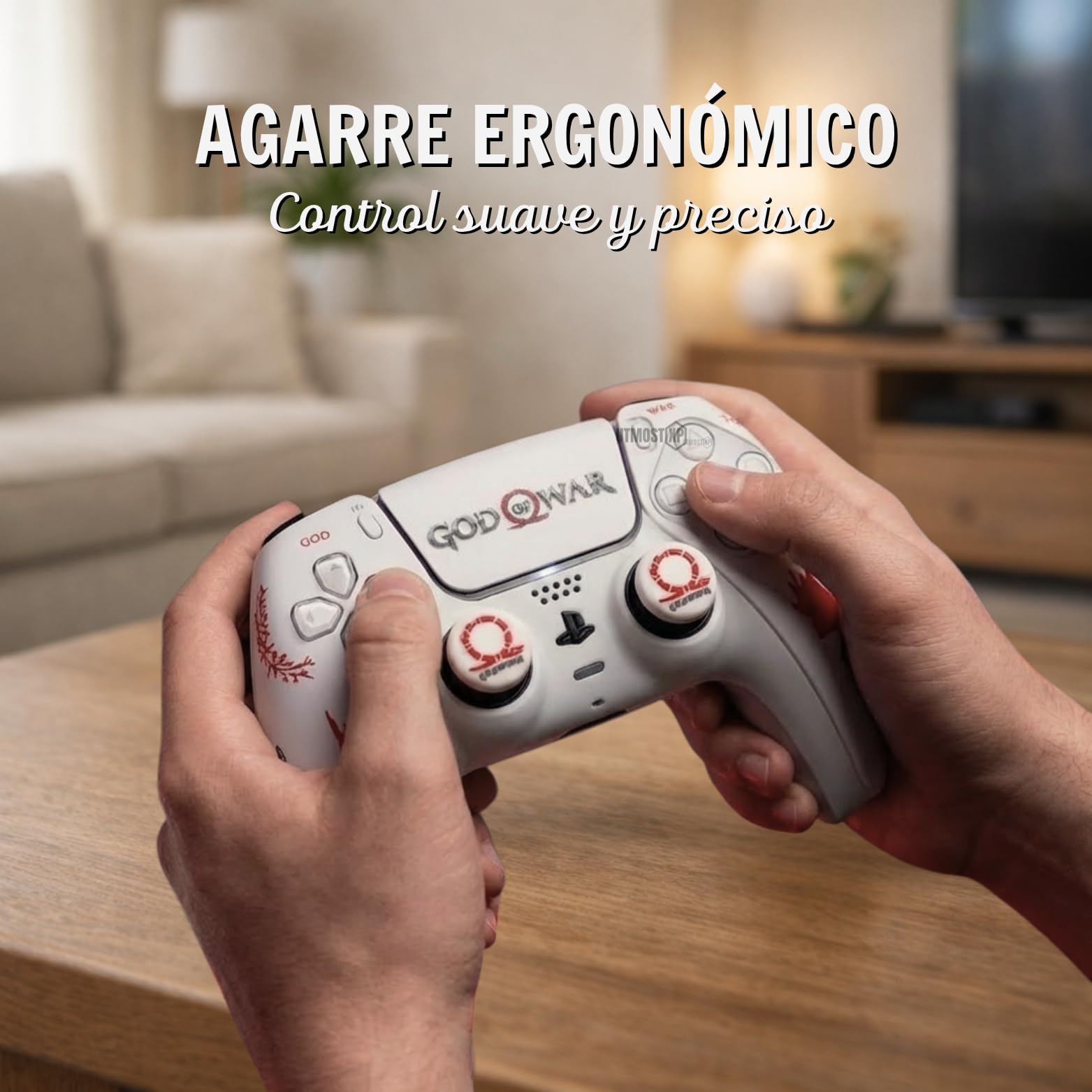 MME Schutzhülle kompatibel mit PS5-Fernbedienung, weiches und bequemes Silikon, verbessert den Griff, Zubehör für Play 5 Controller, Zubehör kompatibel mit Original-Fernbedienung Play 5 (God of War)