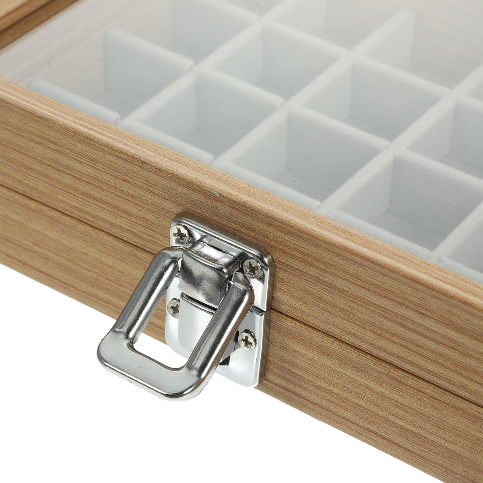 Boîte à Bijoux Bois à Compartiments avec Couvercle Transparent Organiseur de Rangement Compact et Résistant pour Bracelets Colliers Bagues et Montres Boîte Esthétique