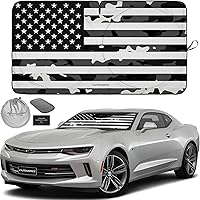 Vista 32 de Autoamerics Parasol de Parabrisas de Una Pieza - Parasol Cromado Líquido Plegable para Ventana Delantera de Auto para Carros SUV Camión - Protector