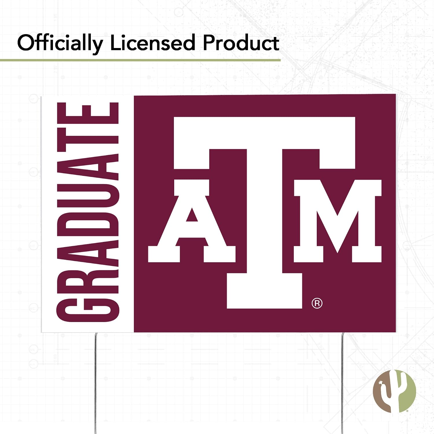 Desert Cactus Texas A&M University Aggies 12x18" Graduate Graduation Celebration Yard Sign Graduates Outdoor Lawn Display with Stakes (Grad Sign 3)