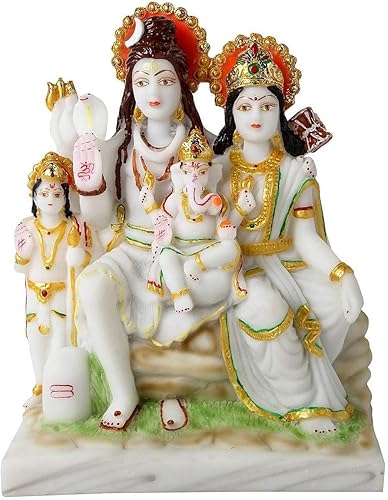 G Looks Ídolos de polvo de mármol Shiv Parivar, estatuas para decoración del hogar