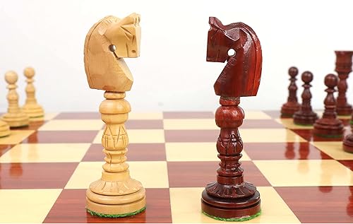 Miniatura 7 de RoyalChessMall - Juego de piezas de ajedrez talladas a mano en madera de rosa con capullo ponderado, altura King de 4.7 pulgadas