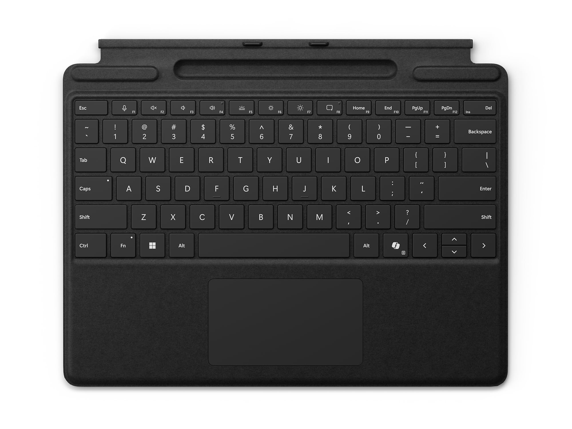 Teclado Surface Pro negro con panel táctil y cargador de Surface Slim Pen 2 5