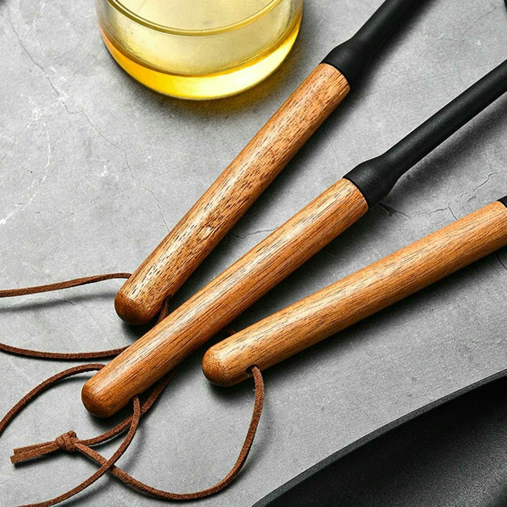 WLDMA Ustensiles de cuisine en silicone de qualité alimentaire Noir 1/7 pièces Spatule Cuillère Brosse à huile Outil de cuisine pratique Ustensiles de cuisine