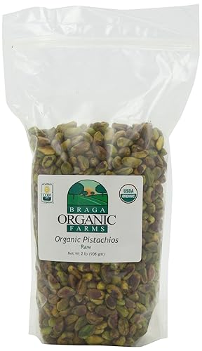 Braga Organic Farms Núcleos de pistachos crudos orgánicos bolsa de 2 lb