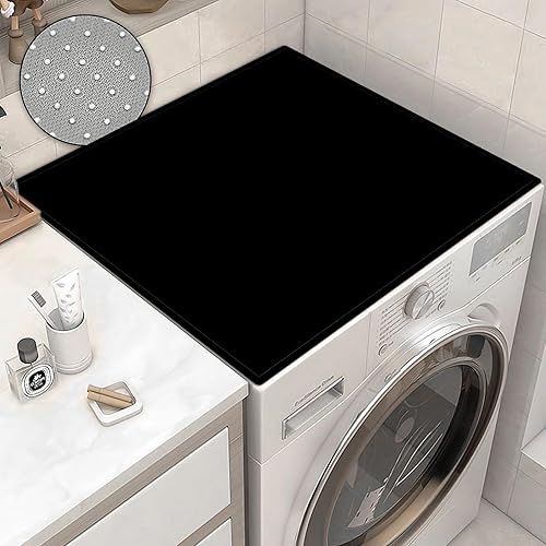 Fundas antideslizantes para lavadora o secadora, 27 x 31.5 pulgadas, protector superior negro para lavadora, cubierta a prueba de polvo, fundas