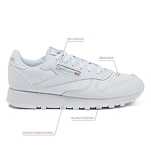 Reebok Classic Leather Girls and Boys Shoes for Kids, Toddler, Little Kid or Big Kid Sneakers, Girl or Boy Tennis Shoes