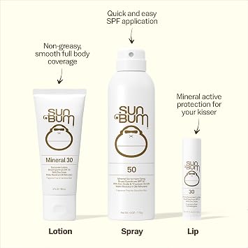 Sun Bum Mineral SPF 50 Sunscreen Body Lotion - Broad Spectrum Moisturizing Sunscreen with Vitamin E - Vegan and Hawaii 104 Act Compliant (Made without Octinoxate & Oxybenzone) - Travel Size - 3 oz