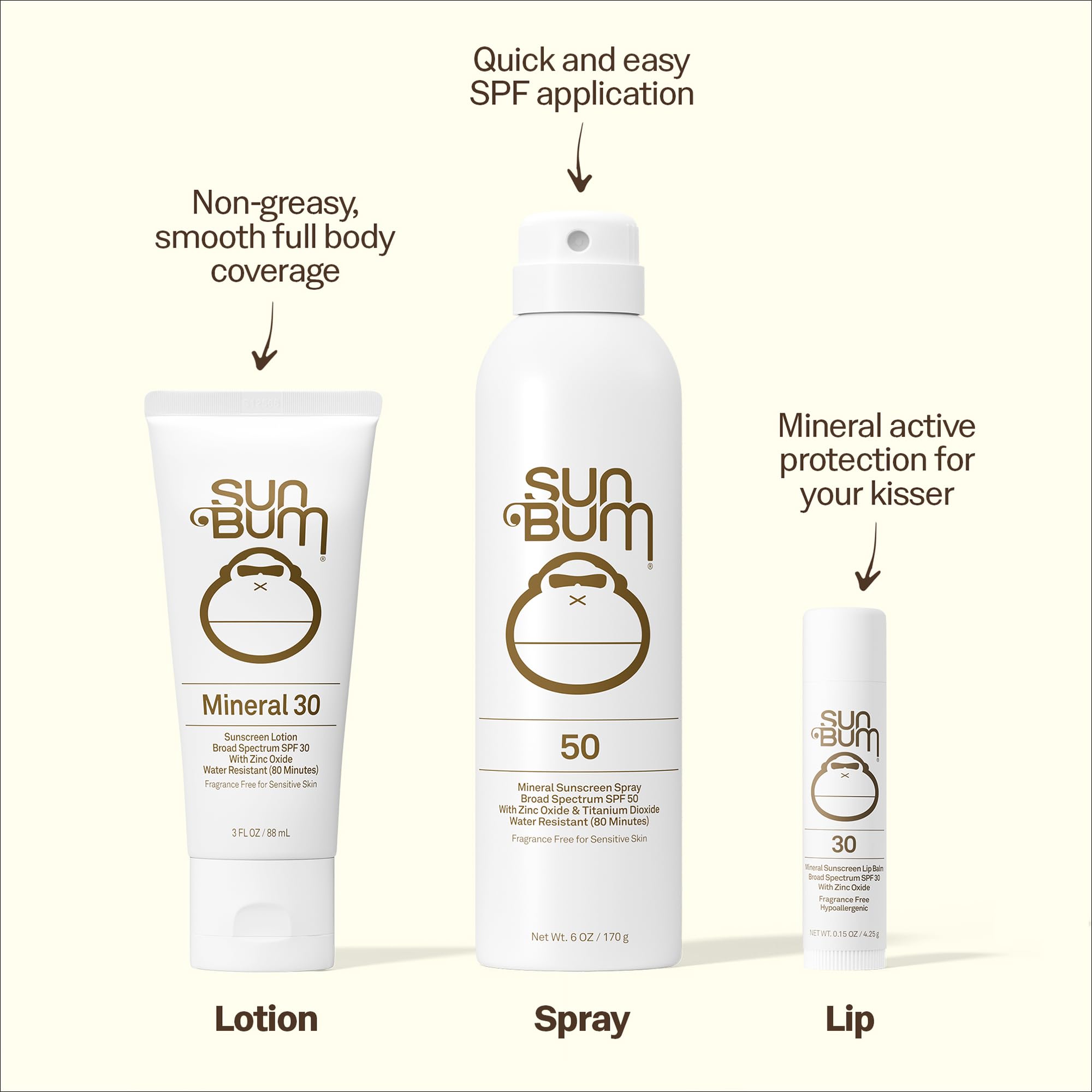 Sun Bum Crème solaire minérale SPF 50 | Végétalienne et adaptée aux récifs (Octinoxate et Oxybenzone) | Crème solaire naturelle à large spectre avec protection UVA/UVB | 85 g