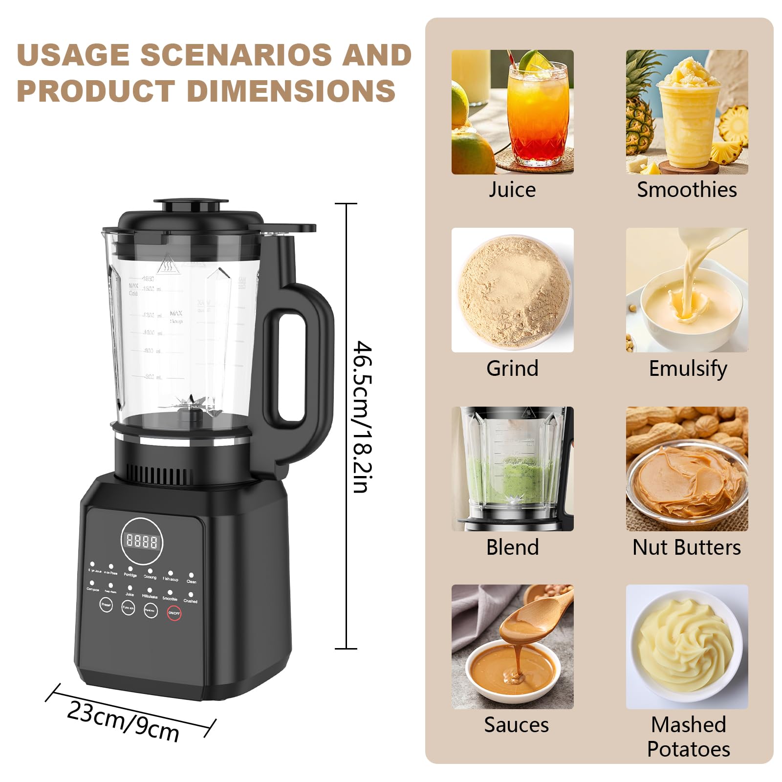 Macchina per Latte di Noci, 1.65L Macchina Latte Vegetale con Funzione Autopulente, Appuntamento Intelligente 24H, Lama in Acciaio Inossidabile a 14 Taglienti, Macchina del Latte di Soia per Familiare
