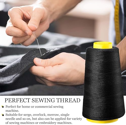 Miniatura 2 de BBTO 6 rollos de hilo de 3000 yardas cada bobina de hilo para máquina de coser hilo de poliéster para máquina de coser Serger Overlock acolchado