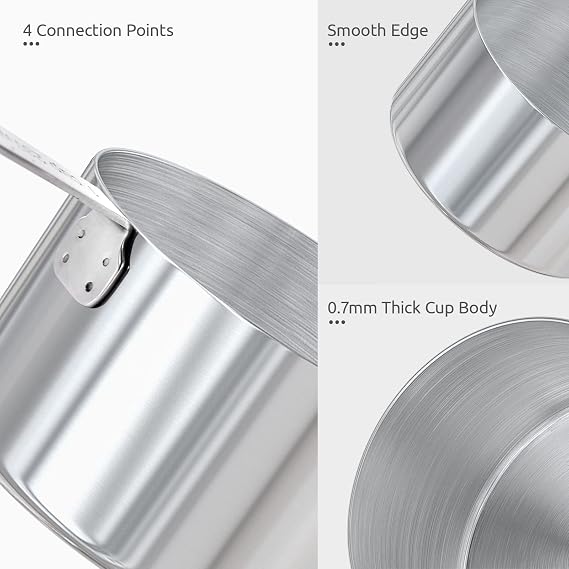 Measuring Cups : U-Taste 18/8 Stainless Steel Measuring Cups and Spoons Set of 10 Piece, Upgraded Thickness Handle (Multicolors)