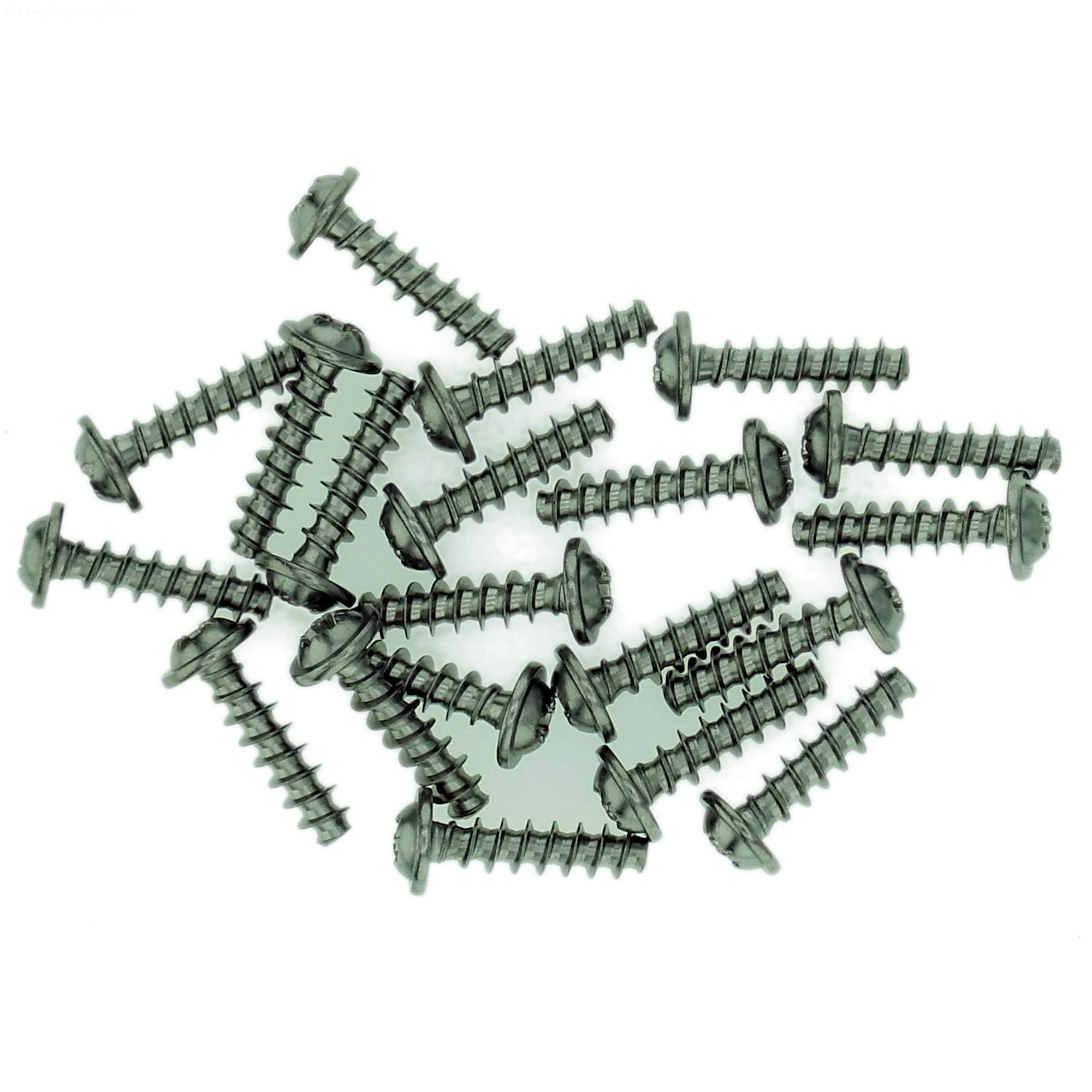 Singularity Supplies D3 (3Mm X 14Mm) Pozi Pan Screws For Plastic (Flanged) - Stainless Steel (A2) (Pack Of 20)