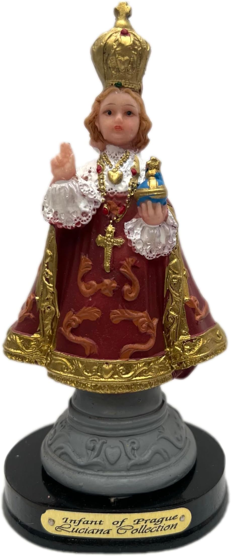 5"" Inch Infant of Prague Holy Child Religious Figurine Home Decor, Red, P05IP