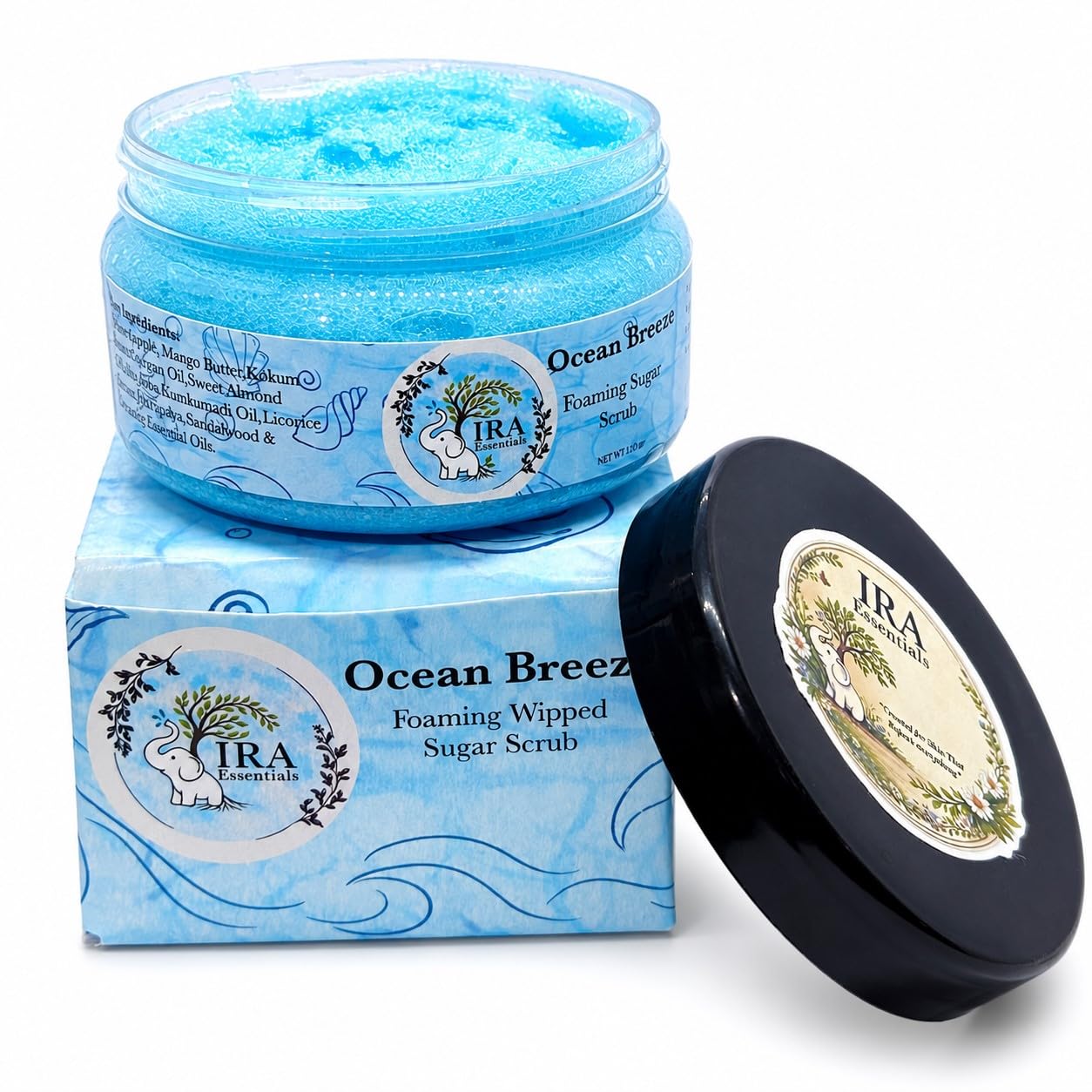 Ocean Breeze Foaming Whipped Sugar Scrub, 120g | Gentle Exfoliating Body Scrub for Soft, Smooth & Glowing Skin-picture-51