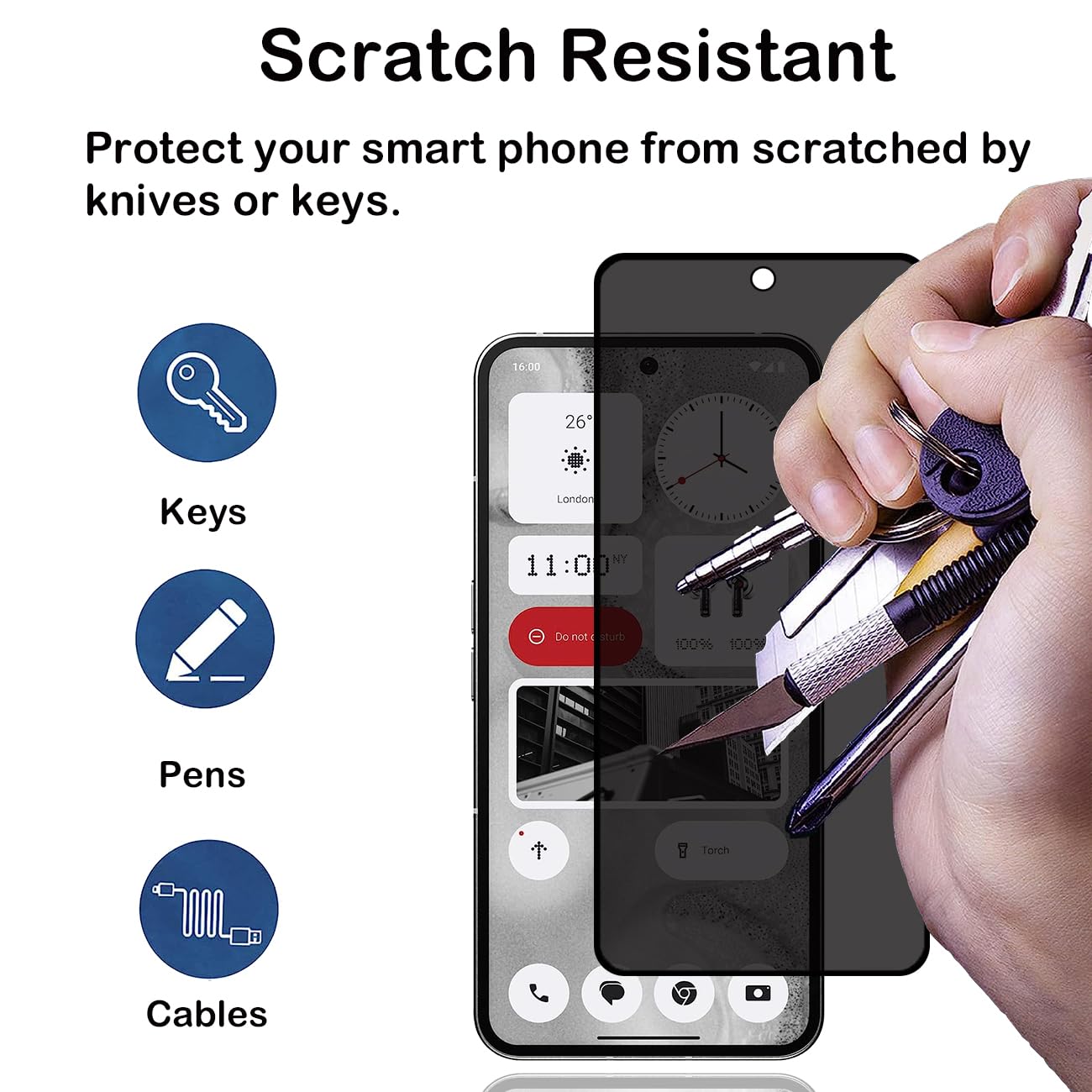 2x Privacy Displayschutz Für Nothing Phone (2a) – Anti-Spy Sichtschutzfolie 9H Härte, Blickschutz Mit Automatischer Montage