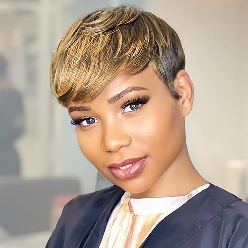 Pixie Cut Wigs for Black Women Short Layered Pixie Human