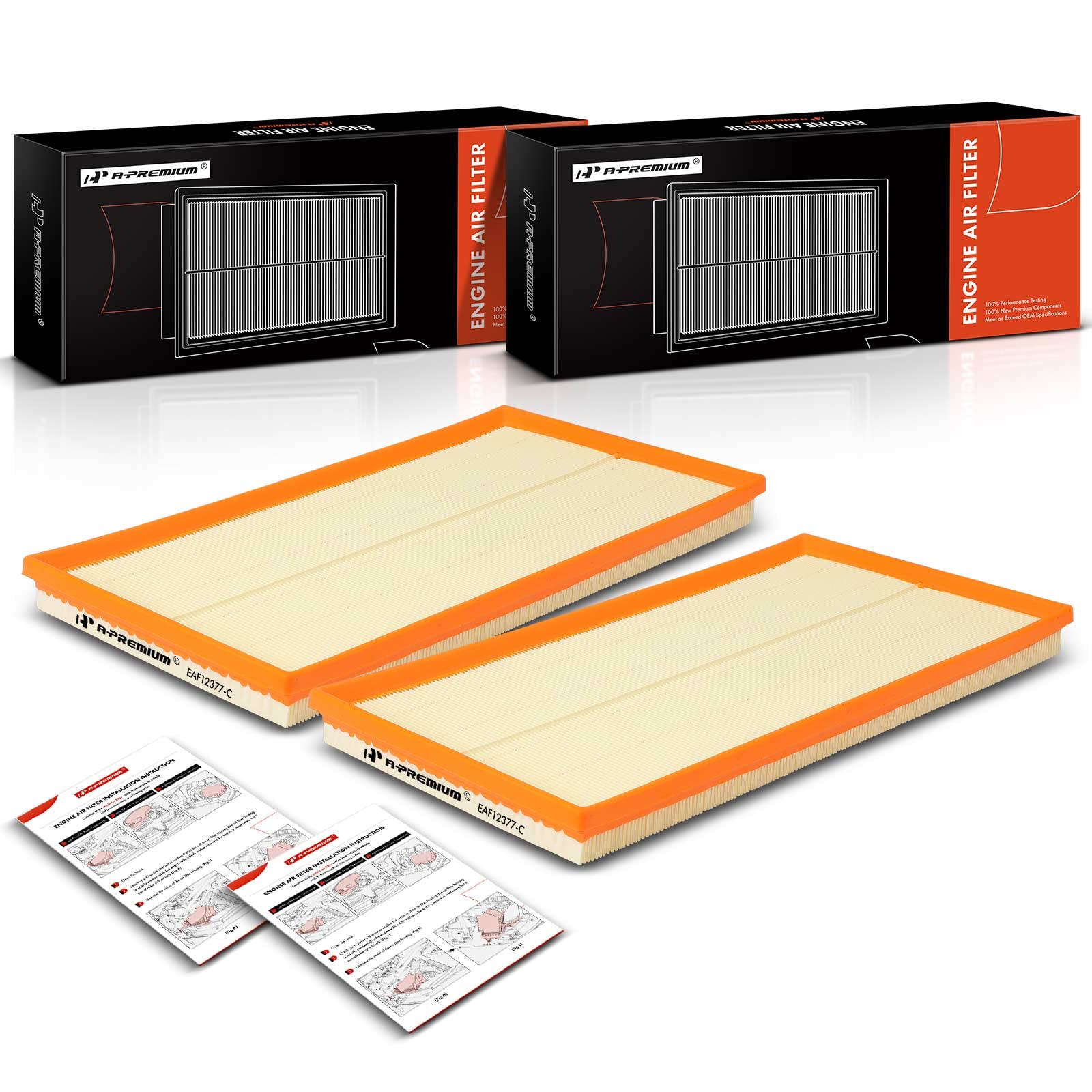 A-Premium 2-PC Engine Air Filter Compatible with Mercedes-Benz Metris 2016-2022 L4 2.0L, Replace# 6510900051