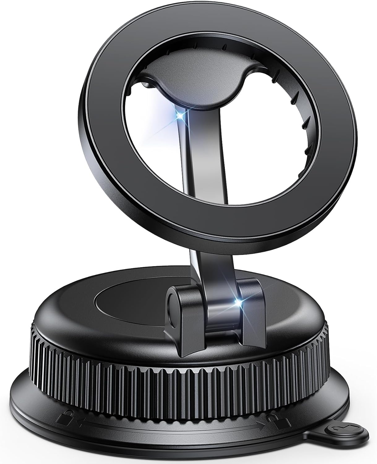 Magnetic Car Phone Holder for MagSafe, Strong Suction Cup Car Phone Mount for Dashboard & Windshield, 360° Rotatable & Foldable, Adjustable Cell Phone Holder for Car, Fits iPhone 12–17 Series