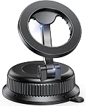 Support de téléphone de voiture magnétique pour MagSafe, Strong Suction Cup Support de téléphone pour le tableau de bord de voiture & Pare-brise, 360° Rotation & Support de téléphone portable pliable et réglable pour voiture, Convient iPhone 12-17 Series