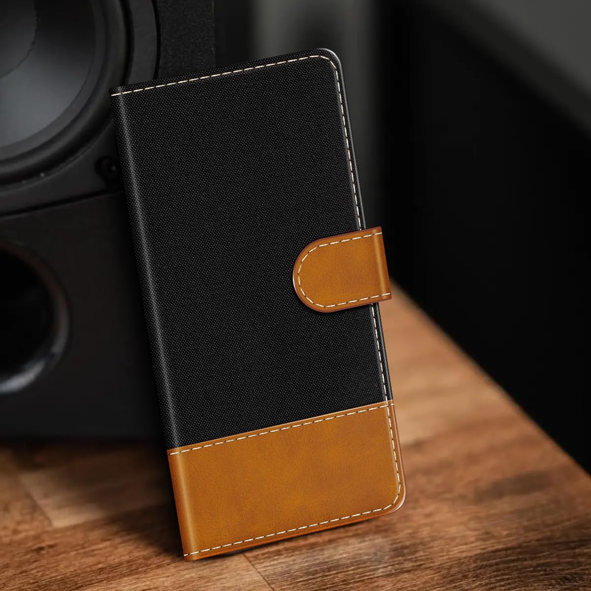 Étui Portefeuille En Cuir PU à Rayures Compatible Avec Doro 8062, Coque