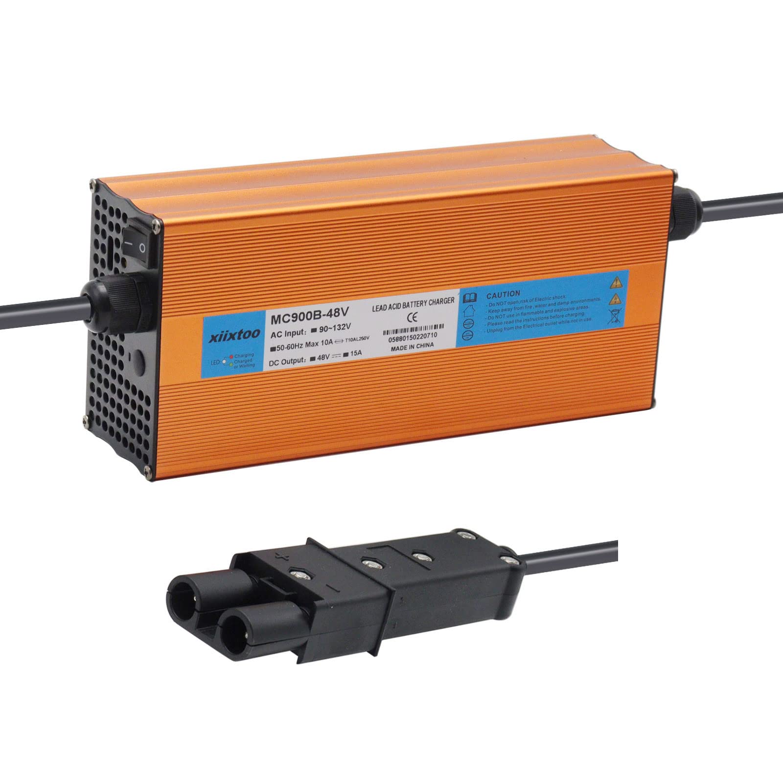 xiixtoo 48V 15 AMP Golf Cart Battery Charger Replacement Compatible for 48 Volt Yamaha Golf Cart G14 G16 G19 G22 with Binocular Style 2 Pin Plug