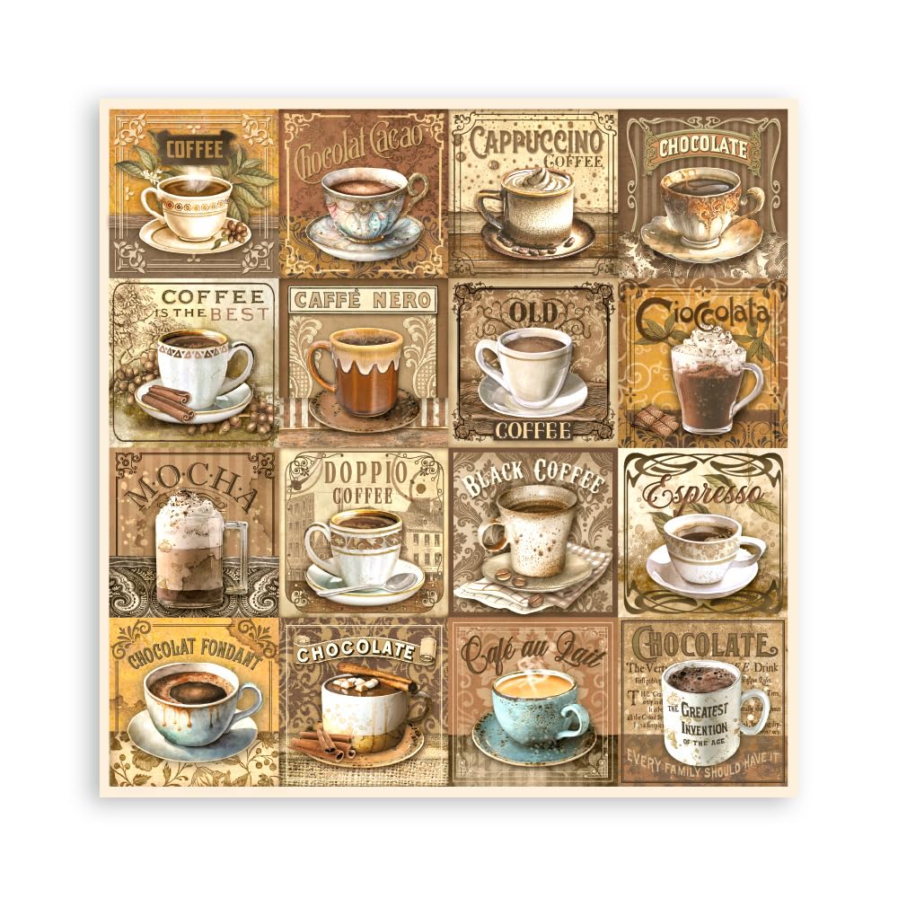 Scrapbooking Pad 22 sheets cm 30,5x30,5 (12"x12") Single face - Coffee and Chocolate