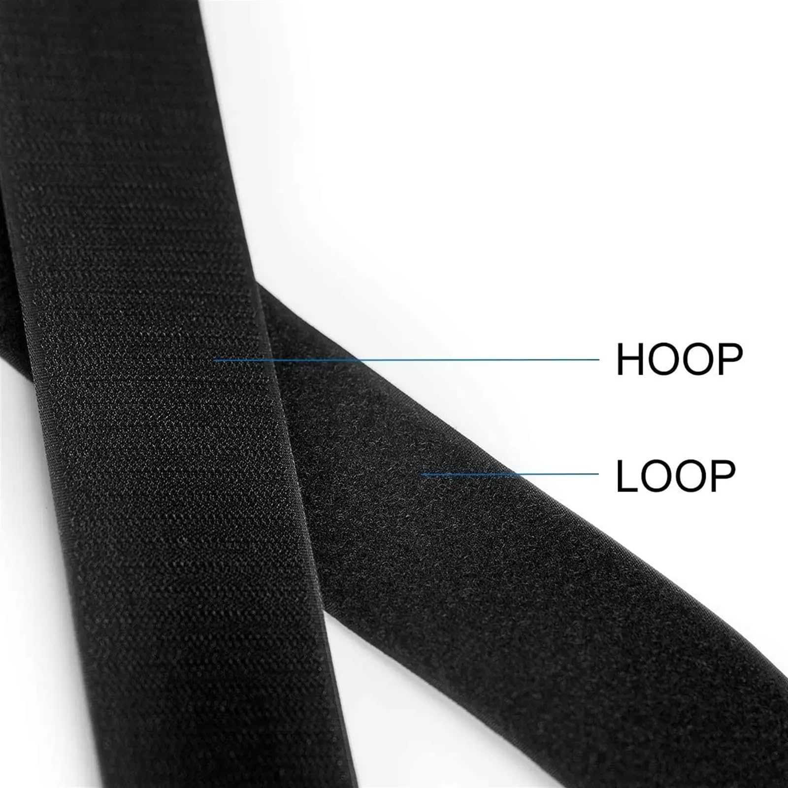 Cinta MáGica De Nylon Sujetadores de gancho y bucle no adhesivos en blanco y negro de 5M, cinta fuerte, cinta mágica de tela de nailon for accesorios de costura DIY, 16mm-150 Magic Loop Gancho Sticker