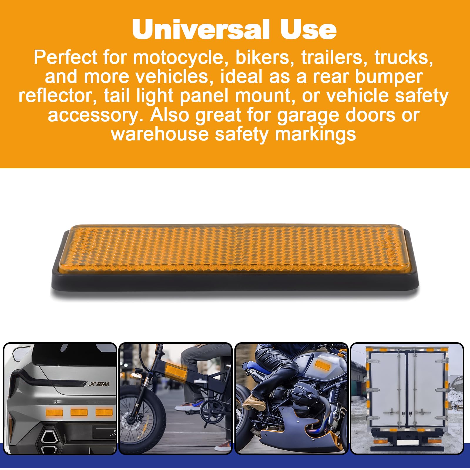 Réflecteur Autocollant Rectangulaire Laroal - Bande Réfléchissante Pour Remorques, Motos, Camions & Poteaux | 10 Pièces - Rouge - 15 Cm - 10
