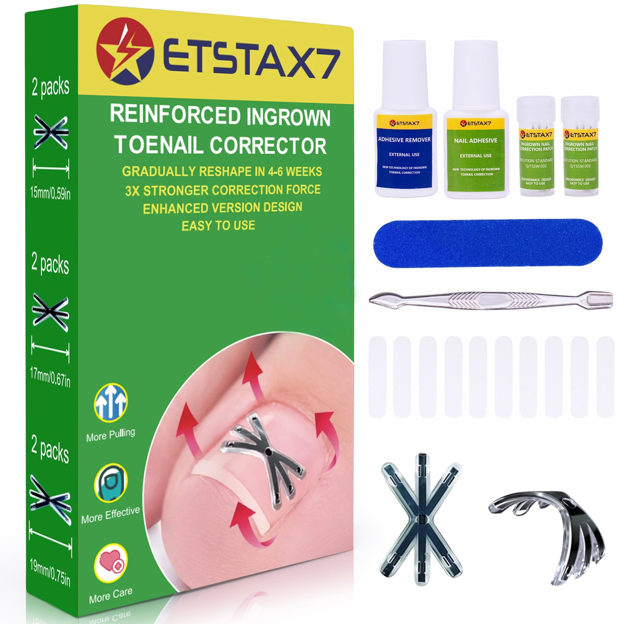 EXSTAX7 Titanium Ingrown Toenail Treatment Kit, Corrector for Curved Nails