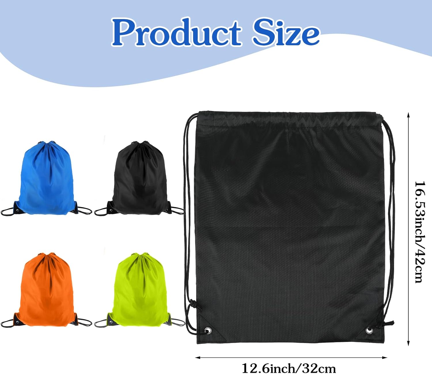 Drawstring Backpack 4PCs, Lightweight String Back Pack for Women Men, Cinch Bags for Sports, Gym, Swimming, Beach, Soccer