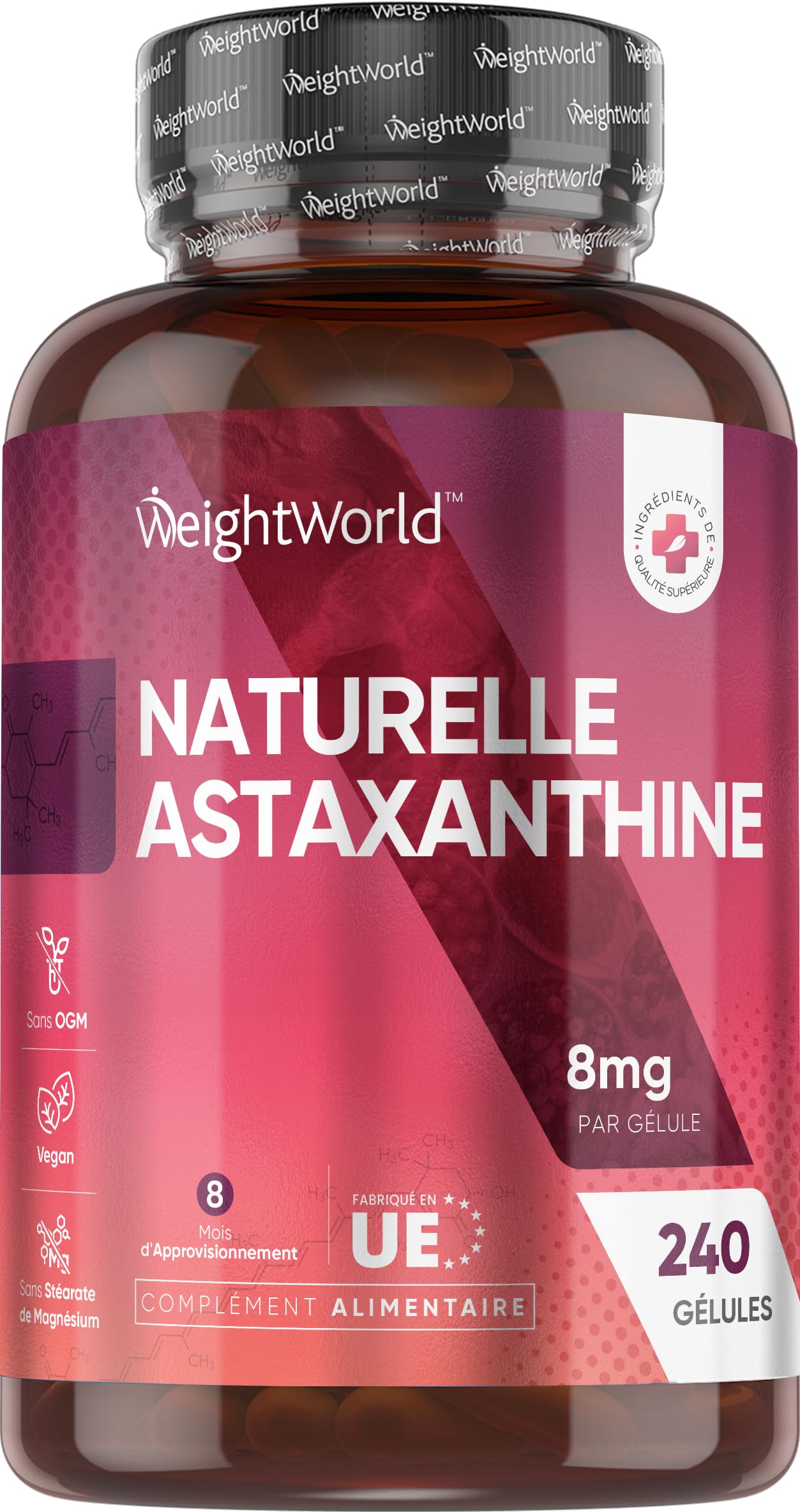 Astaxanthine Naturelle, 240 Gélules Molles Vegan