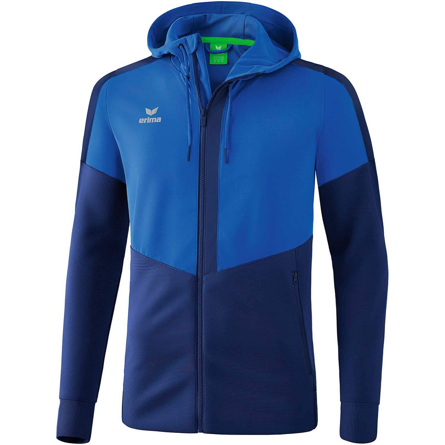 Erima Squad Training Jacket with Hood - New Royal/New Navy, XXX-Large