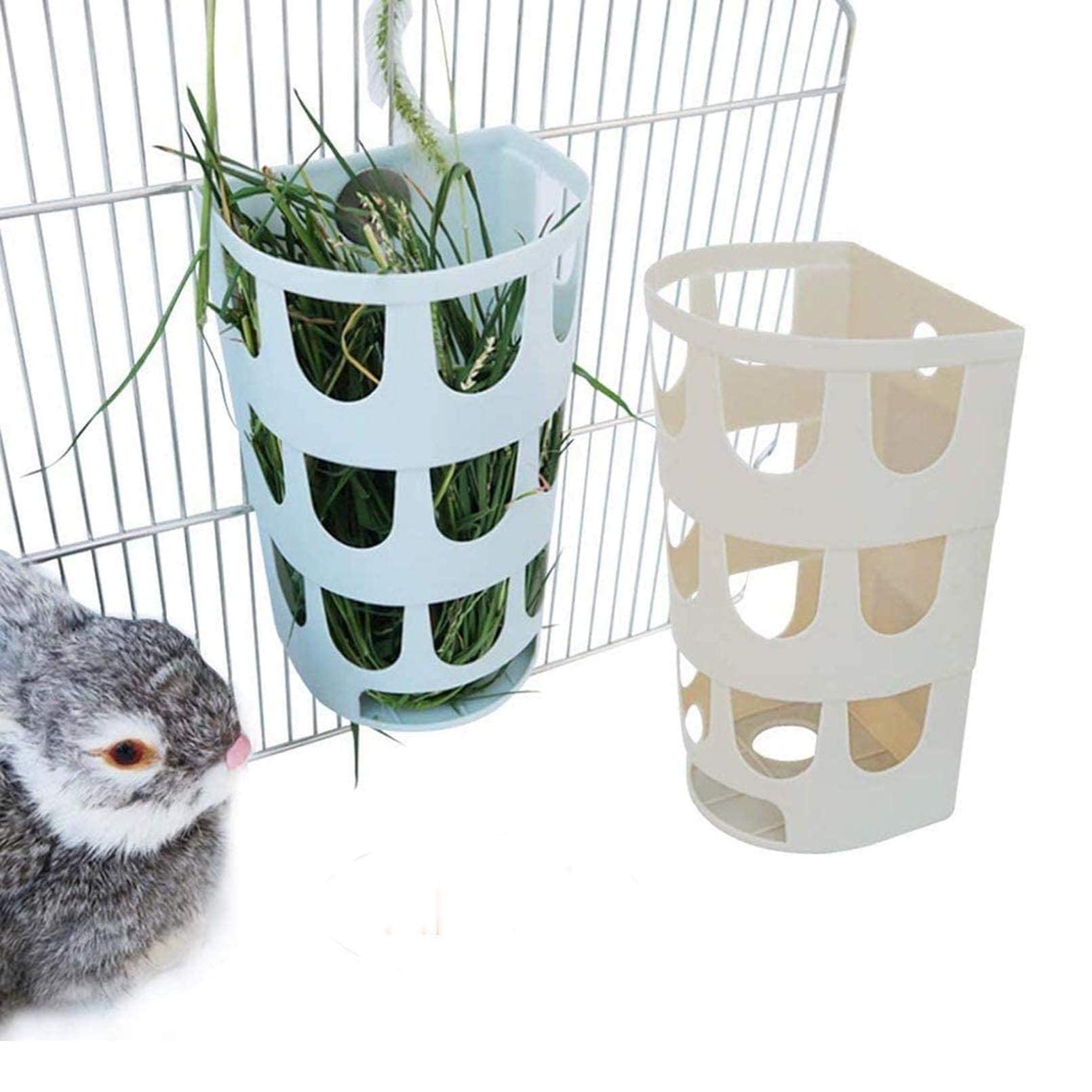 Hamiledyi Guinea Pig Hay Feeder，2PCS Bunny Hanging Cage Manger Hay Holder Rack for Small Animal Chinchilla Guinea Pig Rat-（Random Color）