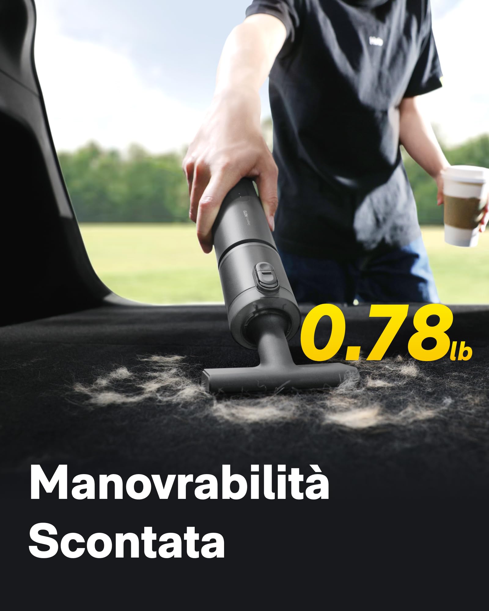 HOTO Aspirapolvere Auto Potente, 20000Pa Aspirabriciole Senza Fili, 4 in 1 Mini Aspirapolvere Portatile con Funzione Soffiatore per Auto, Scrivania, PC, Casa e Ufficio