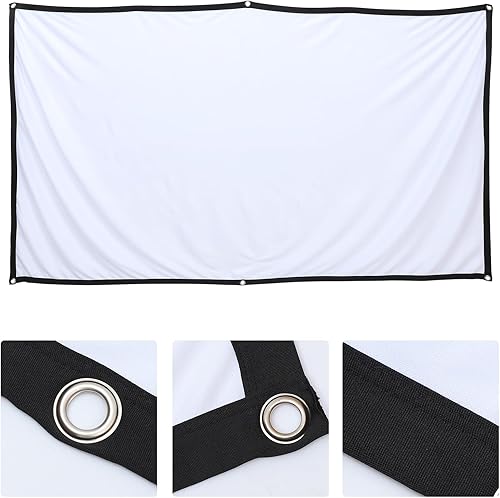 Miniatura 9 de Pantalla de proyector plegable de poliéster con superficie antiarrugas en blanco y negro, portátil, de alta definición, para acampar y cine en casa,