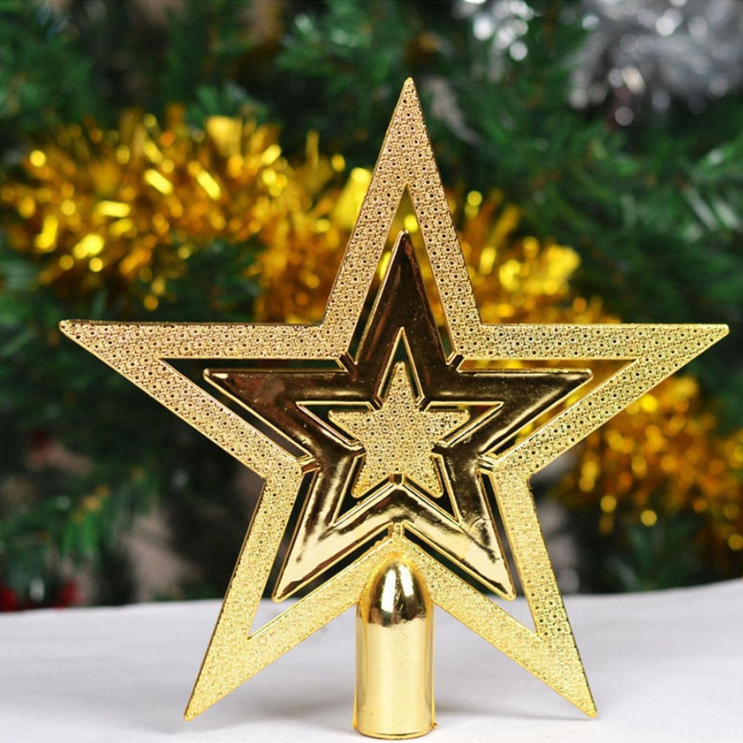 Amazon.co.jp: 1個 キラキラ スター クリスマス ツリートッパー