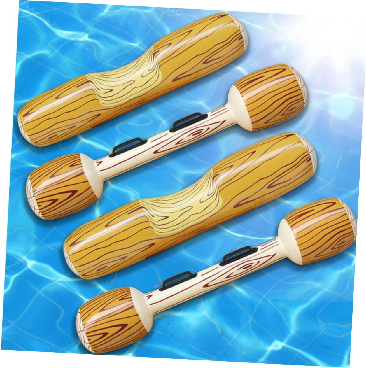 1set Inflatable Water Toys Double Handle Swimming Pool Entertainment Stick for Fun Includes Sitting Sticks and Hit Made of Material