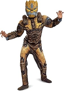 Disguise Cheetor Transformers Costume for Kids, Official Transformers Rise of the Beasts Muscle Padded Costume and Mask, Size (4-6)