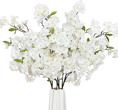 3 Pcs Artificial Cherry Blossom Branches 40 Cherry Blossom Tree Decor