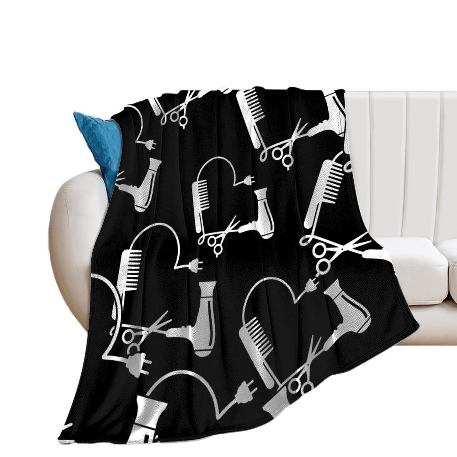 Nclqvjxzkhw Men's Style Hairdresser Hairstylist Love Barber Tool 1 Flannel Blanket Soft Throw Blankets Bed Couch Sofa Travel